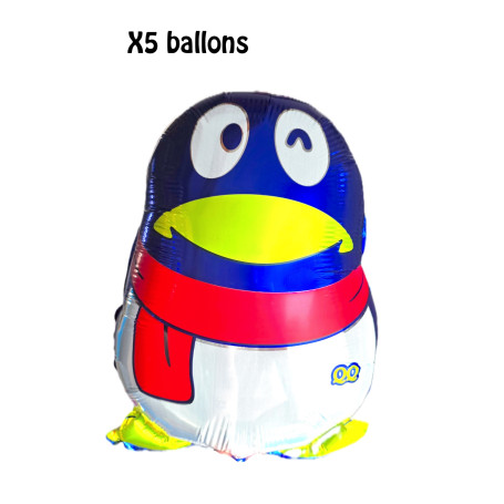 Ballons Pingouins BleusX5 pour Kermesse des écoles.