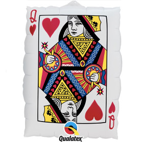 Ballon Carte De Jeu Dame Qualatex, jeux de carte Casino.
