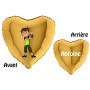 Ballon Ben 10 Coeur Or avec le Prénom, Décorations ballons pour anniversaire.