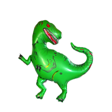 Ballon T-rex Vert et Rouge Préhistoire , décoration ballon Anniversaire, animaux préhistorique, reptiles.