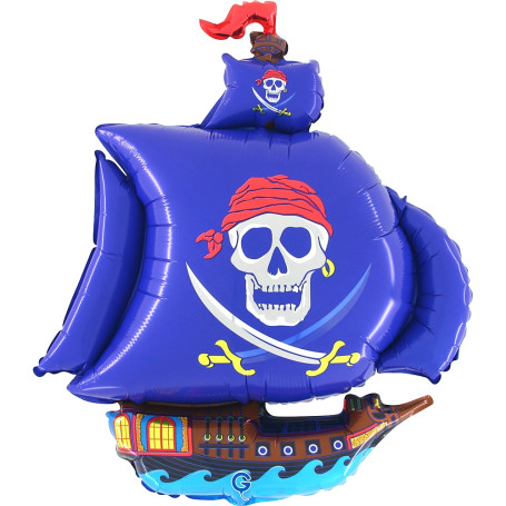 Ballon Bateau Pirate Bleu, Décorations ballons pour anniversaire, Aquatique et marin.