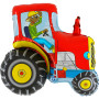Ballon Tracteur Rouge Cartoon, Décorations ballons pour anniversaire, agriculteur.