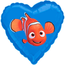 Ballon Nemo Coeur Bleu Disney Anagram, Décorations ballons pour anniversaire.