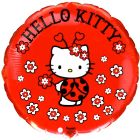 Ballon Hello Kitty Rond Rouge, Sanrio, Décorations ballons pour anniversaire.