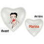 Ballon Betty Boop Coeur Blanc Avec Prénom, Décorations ballons pour anniversaire.