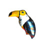 Ballon Toucan Noir et Orange Flexmetal, décoration ballons animaux Tropicaux, Anniversaire