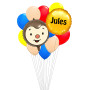 Grappe Ballons T'choupi Rond Personnalisable Or, Décorations ballons pour anniversaire.