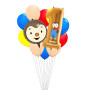 Grappe Ballons T'choupi Chiffre Un Or, Décorations ballons pour anniversaire.