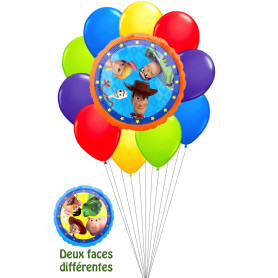 Ballons Toy Story Woody et Buzz Disney 2 faces, décorations avec des ballons d'anniversaire Pixar.