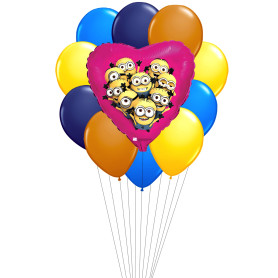 Grappe Ballons Des Minions grappe rose, Décorations ballons pour anniversaire.