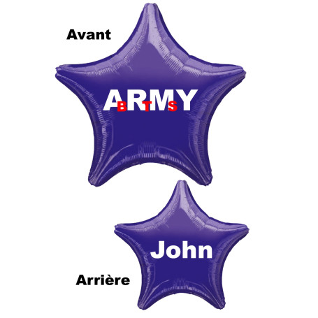 Ballon ARMY BTS Rouge K-pop avec Prénom, Décoration ballon K-Pop, Musique Korée.