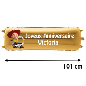 Ballon Jessie Toy Story Banderole Joyeux Anniversaire avec Prénom, Décorations ballons pour anniversaire.