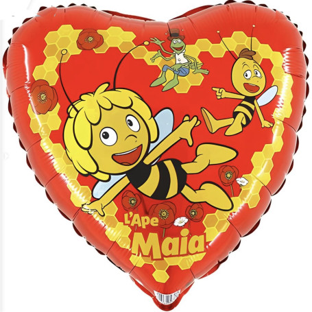 Ballon Maya L'Abeille Coeur Rouge, Décorations ballons pour anniversaire.