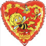 Ballon Maya L'Abeille Coeur Rouge, Décorations ballons pour anniversaire.