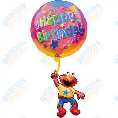 Ballon Elmo Happy Birthday, décoration ballons anniversaire, Sesame Street