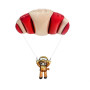 Ballon Parachutiste avec Personnage, décoration ballon sportive.