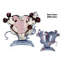 Ballon Mickey et Minnie Vintage Stand Up 2 Faces Air, Décorations ballons pour anniversaire et St-Valentin.