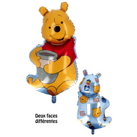 Ballon Winnie L'Ourson Pot de Miel 2 Faces Disney, Décorations ballons pour anniversaire.