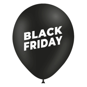 Ballons Black Friday Noir 30 cm X8, décoration ballon magasin et vitrine.