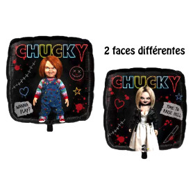 Ballon Poupées Chucky et Tifany 2 Faces, Anniversaire, Film D'horreur