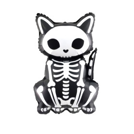 Ballon Chat Noir Squelette 83 cm, Décorations ballons pour Halloween, Coco Disney.