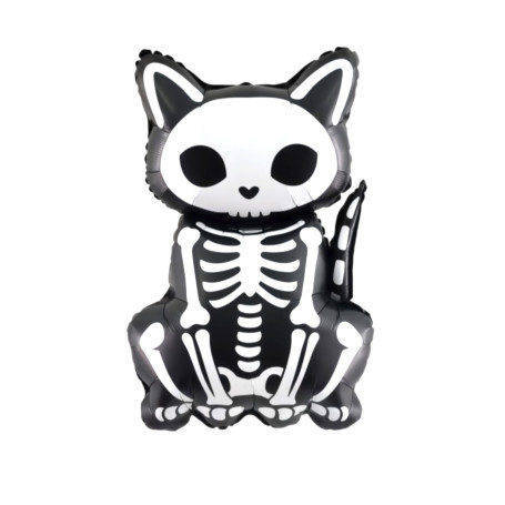 Ballon Chat Noir Squelette 83 cm, Décorations ballons pour Halloween, Coco Disney.