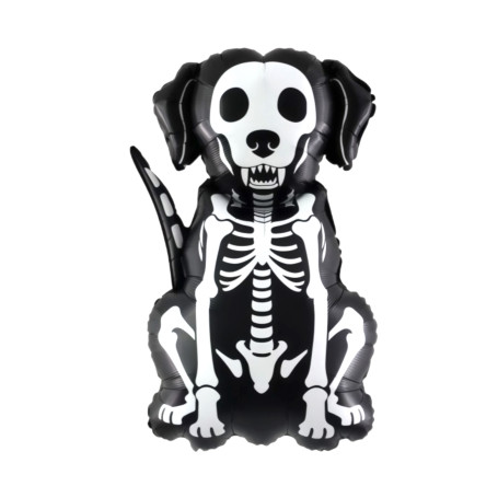 Ballon Chien Noir Squelette 93 cm, Décorations ballons pour Halloween, Coco Disney.