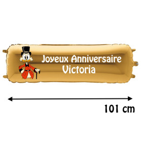 Ballon Picsou Banderole Joyeux Anniversaire avec Prénom Disney, Décorations ballons pour anniversaire.