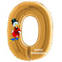 Ballon Picsou Chiffre Zéro Anniversaire Or Disney, Décorations ballons pour anniversaire.