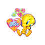 Ballon Titi Coeurs Happy Birthday Looney Tunes, Décorations ballons pour anniversaire.