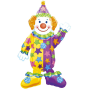 Ballon Clown Étoiles Marcheur, Décorations ballons pour anniversaire.