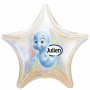Ballon Casper Étoile Brillante avec Prénom 1 face, Décorations ballons pour anniversaire.