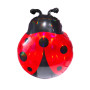 Ballon Coccinelle Rouge et Noir Brillante, décoration ballon pour anniversaire ou fête du printemps.