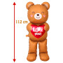 Ballon Ourson Café Gros Coeur Rouge 112 cm, Décorations ballons pour anniversaire, Mariage, St-Valentin.