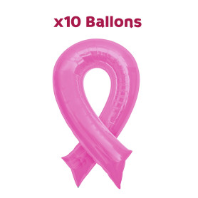 Ballons Roses Cancer Du Sein Octobre rose x10, Décorations ballons pour une vitrine ou une cause de maladie.