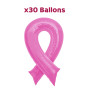 Ballons Roses Cancer Du Sein Octobre rose x30, Décorations ballons pour une vitrine ou une cause de maladie.