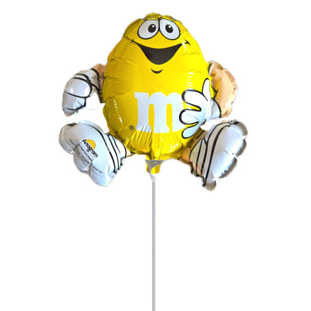 Ballon M&M's Jaune Mini Anagram Air, Décorations ballons pour anniversaire.