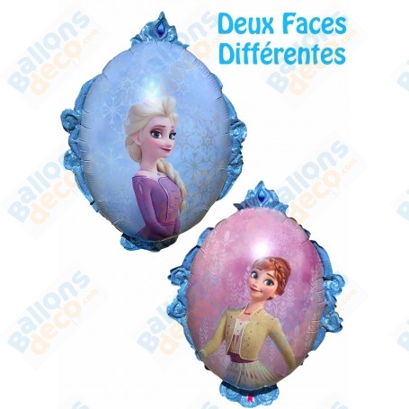 Ballon Anna et Elsa La Reine des Neiges 2 Deux Faces Différentes