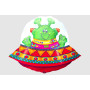 Ballon Soucoupe Volante Martien Transparent, Décorations ballons pour anniversaire.