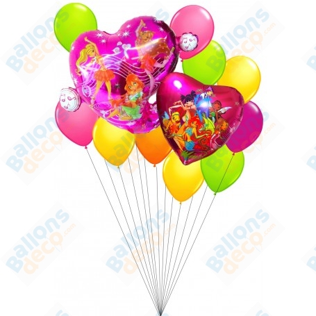 Ballons Winx Club en Grappe, Décorations ballons pour anniversaire.