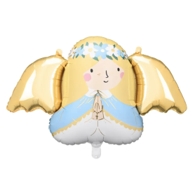 Ballon Ange cheveux Blond, décoration ballon religieux, naissance, communion.