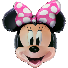 Ballon Minnie Noeud Rose Fuchsia Junior Disney de chez Grabo, Décorations ballons pour anniversaire Disneyland Paris.