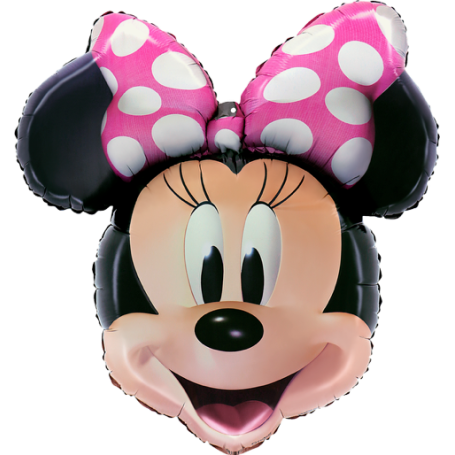Ballon Minnie Noeud Rose Fuchsia Junior Disney de chez Grabo, Décorations ballons pour anniversaire Disneyland Paris.