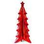 Ballon Sapin de Noël Rouge Holographique 180 cm, Décorations ballons pour Vitrine et magasin de Noël.