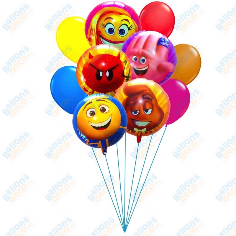 Ballons Le Monde Secret des Emojis Film en Grappe - Ballonsdeco.com