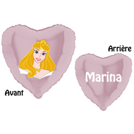 Ballon Princesse Aurore Coeur Rose et Prénom Disney la belle au bois dormant, Décorations ballons pour anniversaire.