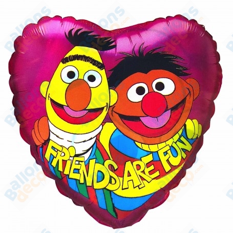 Ballon Elmo Friends Coeur Vintage, Sesame Street