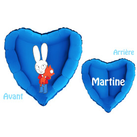 Ballon Simon Superlapin et le Chat Coeur Bleu Avec Prénom, Décorations ballons pour anniversaire.