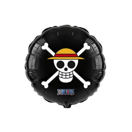 Ballon One Piece Rond Noir, Décorations ballons pour anniversaire.