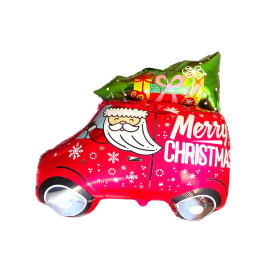 Ballon Père Noël en Voiture et son Sapin, décoration ballon de Noël et pour Vitrine.